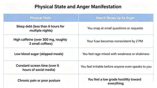 Physical State and Anger Manifestation