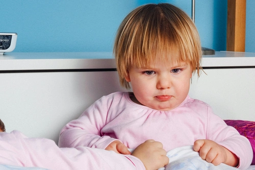 Upset little girl, unmet child emotional needs