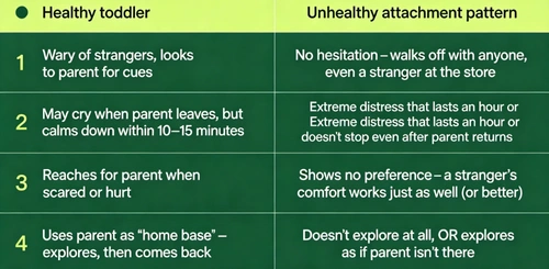 Healthy vs Unhealthy Toddler Attachment Patterns